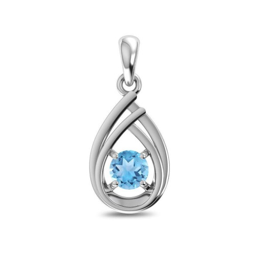 Facetted Blue Topaz Random Pendant #5