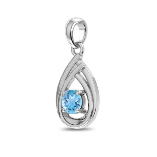 Facetted Blue Topaz Random Pendant #5