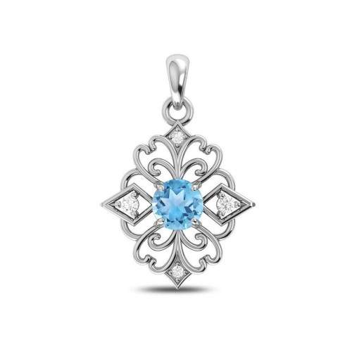 Facetted Blue Topaz Random Pendant #3