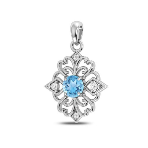 Facetted Blue Topaz Random Pendant #3