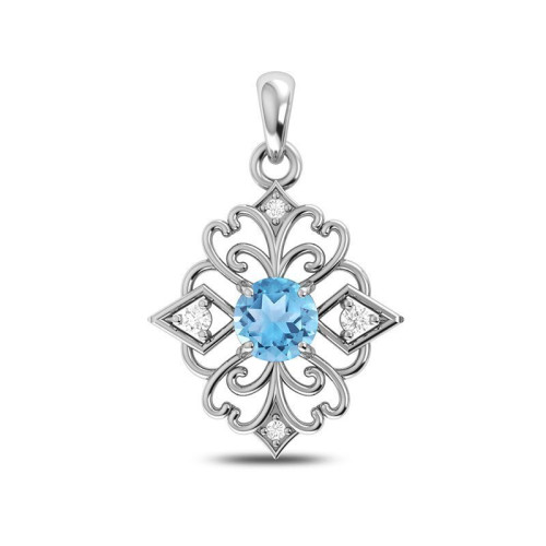 Facetted Blue Topaz Random Pendant #3