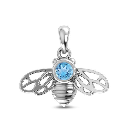 Facetted Blue Topaz Bee Random Pendant