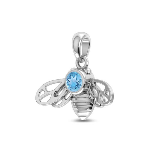 Facetted Blue Topaz Bee Random Pendant