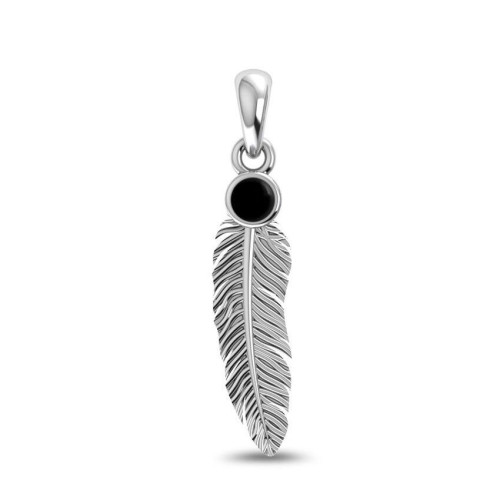 Onyx Feather Random Pendant #1