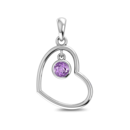 Amethyst Heart Random Pendant