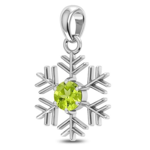 Facetted Peridot Snowflake Random Pendant