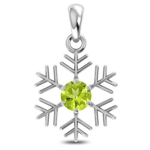 Facetted Peridot Snowflake Random Pendant