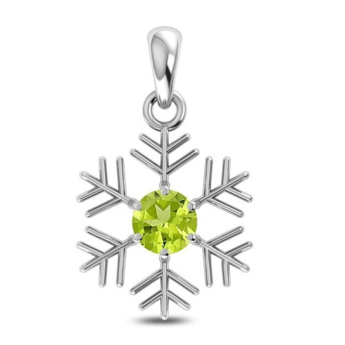 Facetted Peridot Snowflake Random Pendant