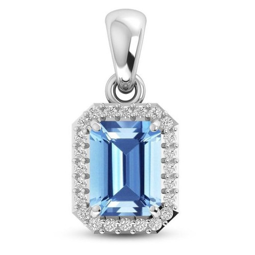 Facetted Blue Topaz Random Pendant #9