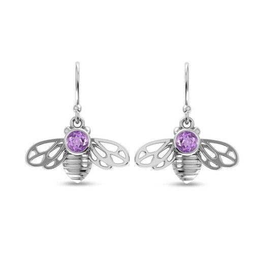 Amethyst Bee Earrings