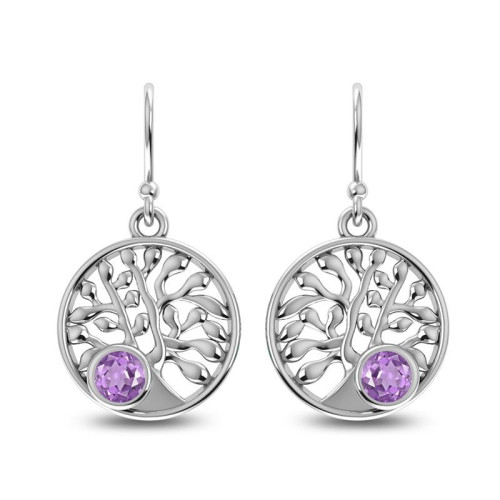 Amethyst Tree Earrings