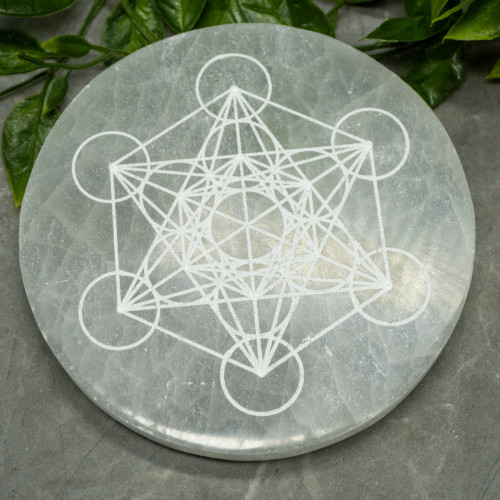 XL Sacred Geometry Selenite Pate