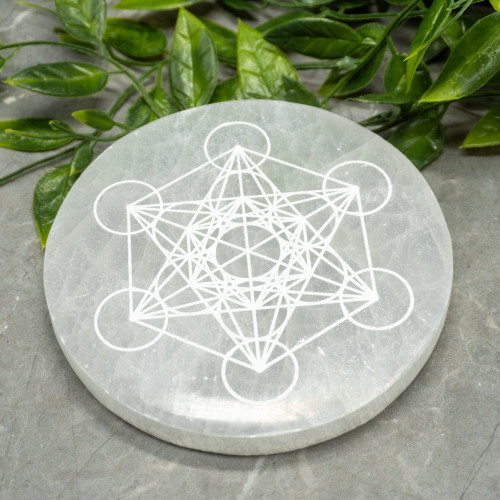 XL Sacred Geometry Selenite Pate