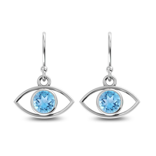 Blue Topaz Eye Earrings