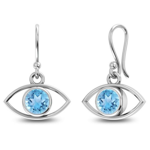 Blue Topaz Eye Earrings