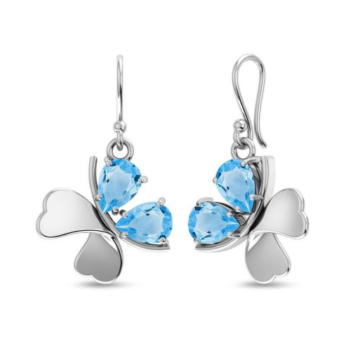 Blue Topaz Clover Earrings