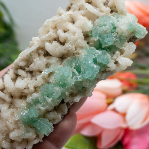 Green Apophyllite Gemmy Over Stilbite #2