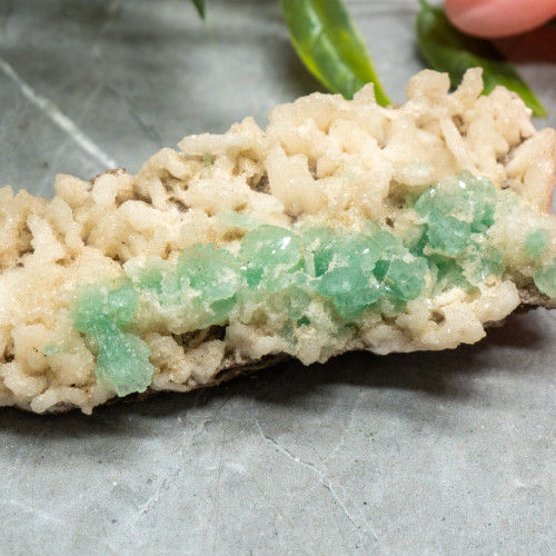 Green Apophyllite Gemmy Over Stilbite #2