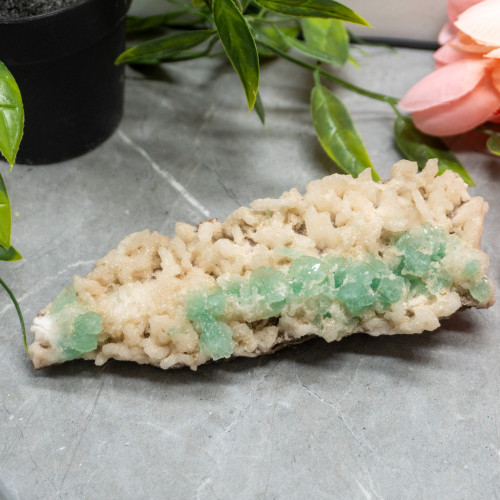 Green Apophyllite Gemmy Over Stilbite #2