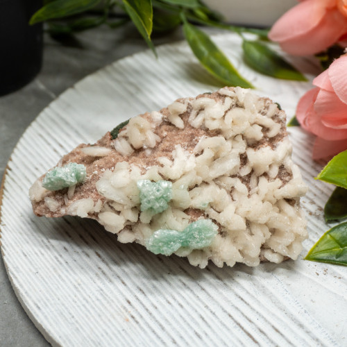 Green Apophyllite Gemmy Over Stilbite #1