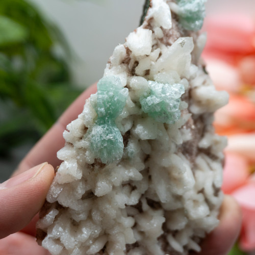 Green Apophyllite Gemmy Over Stilbite #1