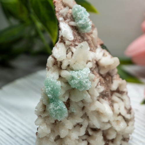 Green Apophyllite Gemmy Over Stilbite #1