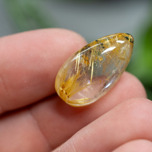 Rutile in Quartz Cabachon