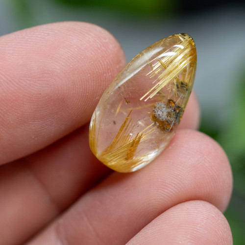 Rutile in Quartz Cabachon