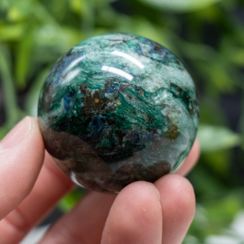 Staurolite, Fuchsite, Blue Kyanite, and Garnet in Quartz Sphere #1