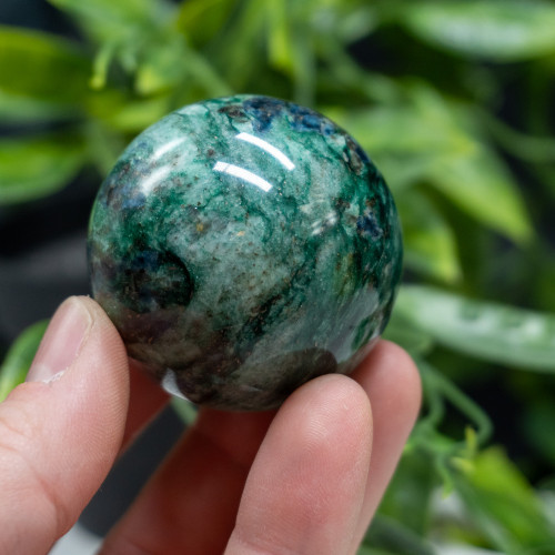 Staurolite, Fuchsite, Blue Kyanite, and Garnet in Quartz Sphere #1