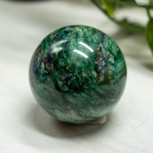 Staurolite, Fuchsite, Blue Kyanite, and Garnet in Quartz Sphere #1