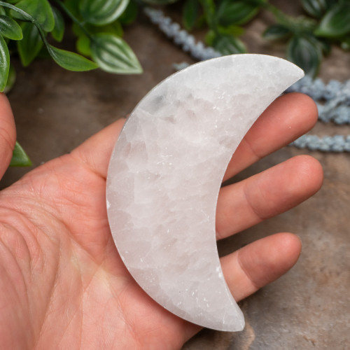 Selenite Crescent Moon Plate