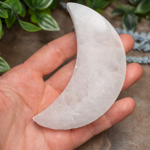 Selenite Crescent Moon Plate