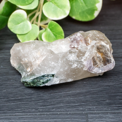 Green Tourmaline with Lepidolite on Smoky Quartz #1