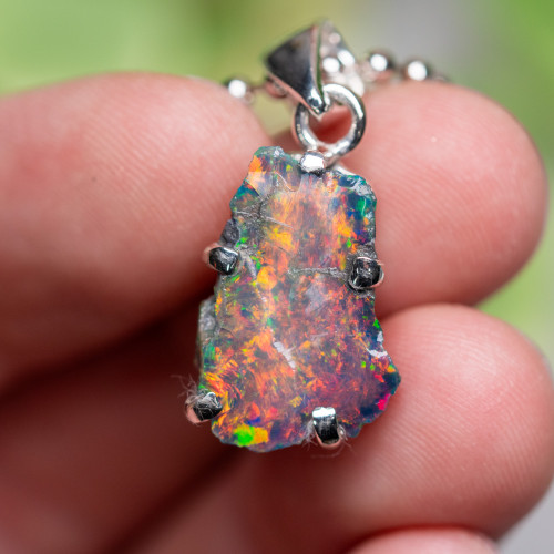 Raw Ethiopian Black Opal Necklace #1