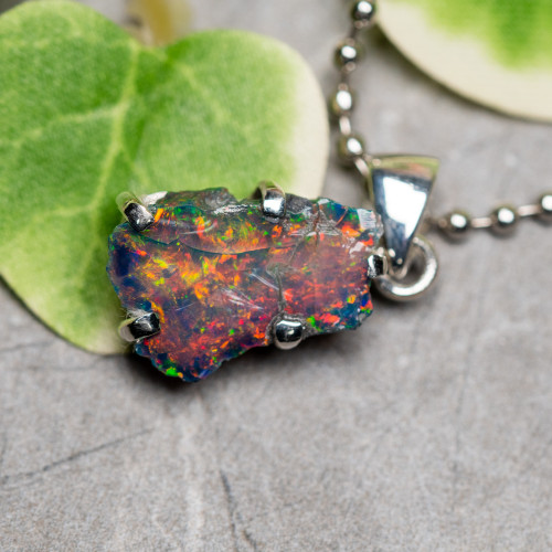 Raw Ethiopian Black Opal Necklace #1