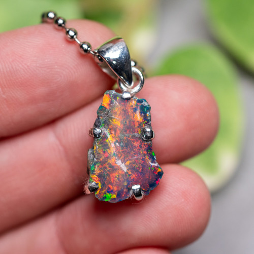 Raw Ethiopian Black Opal Necklace #1