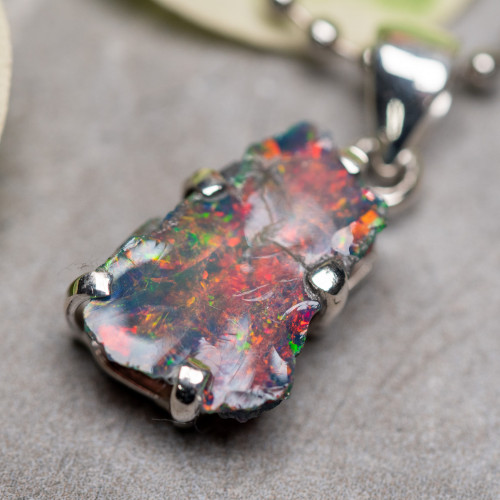 Raw Ethiopian Black Opal Necklace #1