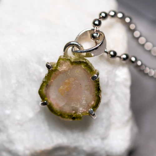 Watermelon Tourmaline Necklace #2