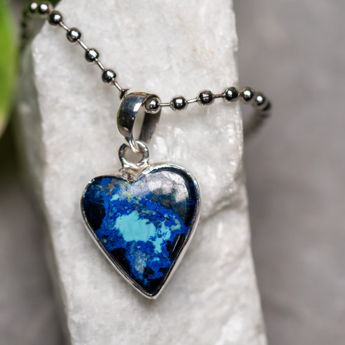 Azurite Heart Necklace #3