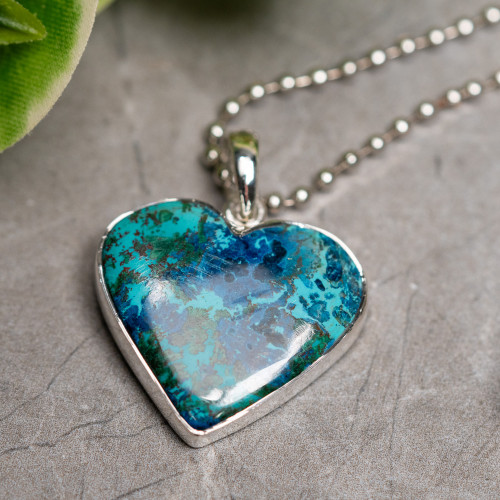 Shattuckite Heart Necklace #1