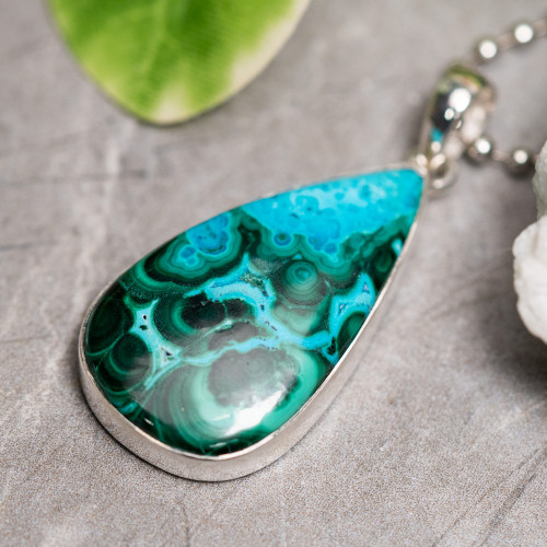 Malachite and Chrysocolla Necklace #1