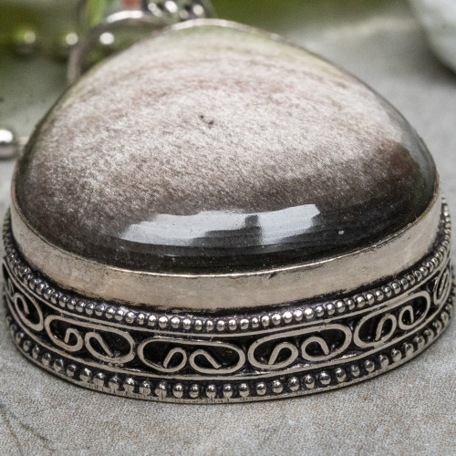 Silver Sheen Obsidian Necklace #1