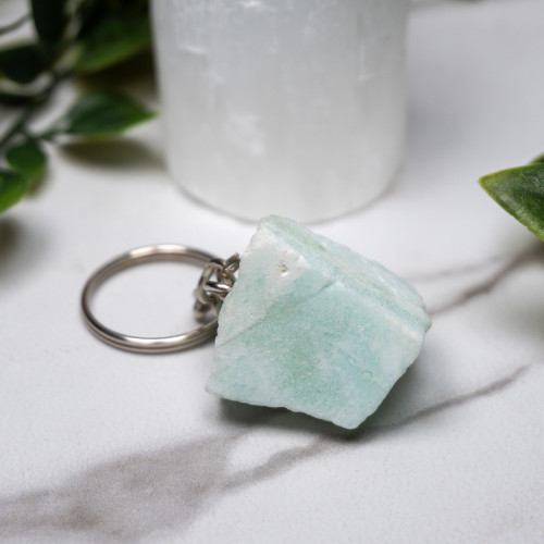 Raw Pistachio Calcite Key Chain #22
