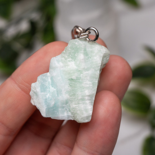 Raw Pistachio Calcite Key Chain #21
