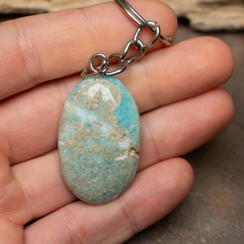 Caribbean Blue Calcite Key Chain #18