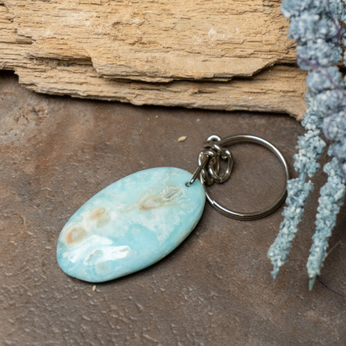 Caribbean Blue Calcite Key Chain #17