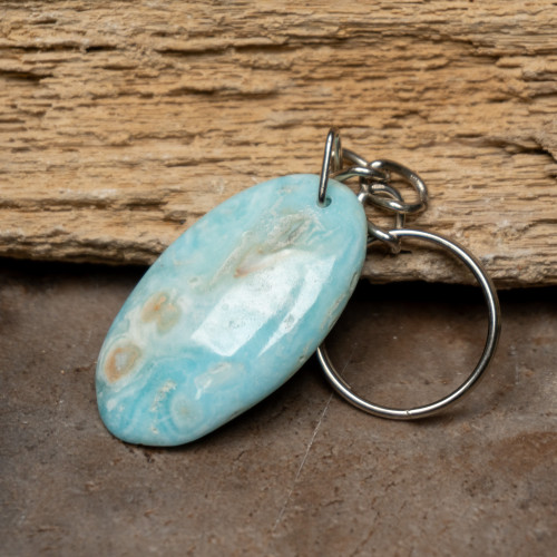 Caribbean Blue Calcite Key Chain #17