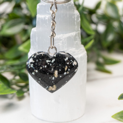 Spotted Jasper Heart Key Chain #9
