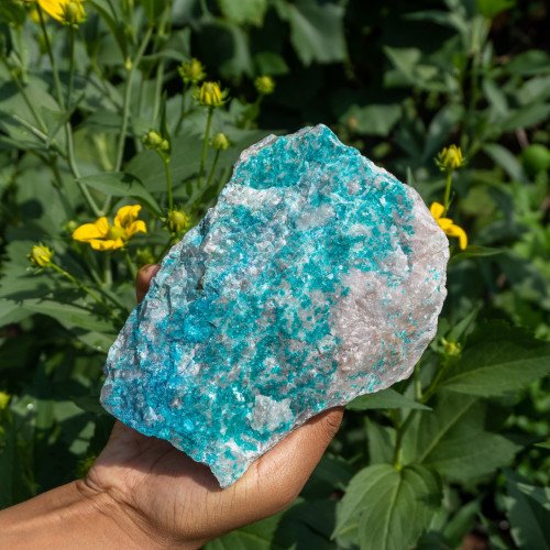 Large Gemmy Dioptase on Quartz with Chrysocolla and Shattuckite #1